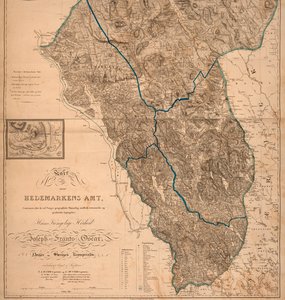 Mapa hrabstwa Hedmark (w tym Skreya i Helg-Öen) autorstwa Unbekannt