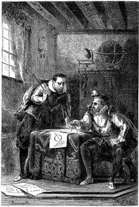 Kepler i Brahe pracują razem ok. 1600, ok. 1870 autorstwa Unbekannt