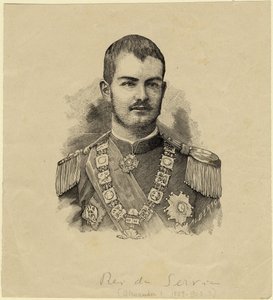 Król Aleksandar Serbii 1876-1903, c. 1889 autorstwa Unbekannt