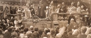 Król Karol IV składa przysięgę koronacyjną w Budapeszcie 30 grudnia 1916, 1916. autorstwa Unbekannt