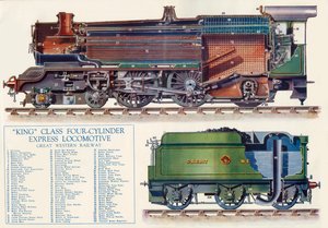Czterocylindrowa lokomotywa ekspresowa King Class - Great Western Railway, 1935. autorstwa Unbekannt