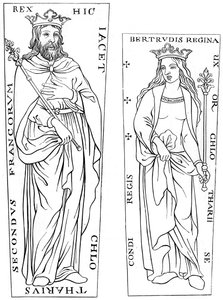 Król Clotaire II 584-629 i Bertude 575-604, XII wiek 1849 autorstwa Unbekannt