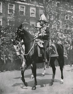 Król Jerzy V na pogrzebie swojego ojca, króla Edwarda VII, Londyn, 20 maja 1910. autorstwa Unbekannt