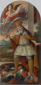 Król Św. Szczepan w bitwie z Turkami, ca. 1718-1719. autorstwa Unbekannt