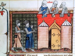 Templariusze przed Jerozolimą, ok. 1099, XIV w. autorstwa Unbekannt