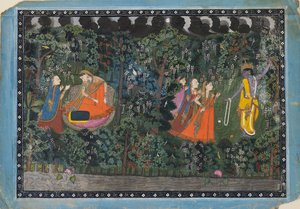 Kryszna i Radha, ok. 1850 r autorstwa Unbekannt
