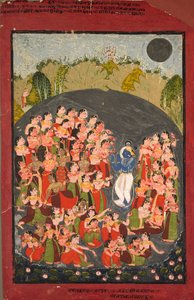 Krishna and the Gopi Gather dla Rasamandali, ok. 1930 1720-1730. autorstwa Unbekannt