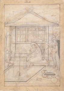 Pani ma zamiar zapalić fajkę wodną, ok. 1790 r. autorstwa Unbekannt