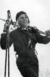 Laila Schou-Nilsen, norweska narciarka, Zimowe Igrzyska Olimpijskie, Garmisch-Partenkirchen, Niemcy, 1936 autorstwa Unbekannt