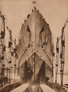 Wodowanie liniowca oceanicznego Cunard „Queen Mary”, 1934 1935. autorstwa Unbekannt