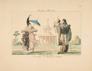 Smak dnia czyli Chińczycy na Boulevard Coblentz, z Caricatures Parisiennes, ca. 1815. autorstwa Unbekannt