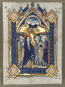 Liść wycięty z psałterza: Wniebowstąpienie, c. 1260. autorstwa Unbekannt