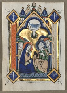Liść wycięty z psałterza: Pięćdziesiątnica, c. 1260. autorstwa Unbekannt