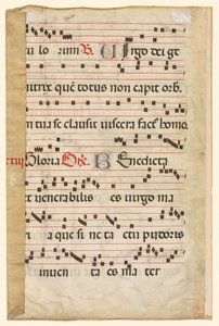 Kartka z Graduału z muzyką wers. 1420-1450. autorstwa Unbekannt