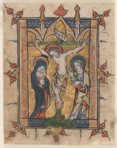 Liść z psałterza: Ukrzyżowanie, c. 1300-1330. autorstwa Unbekannt