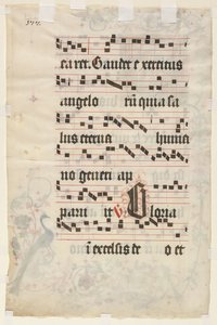 Kartka z antyfonarza: Tekst wers. 1480. autorstwa Unbekannt