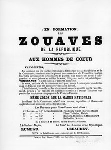 Les Zouaves, z francuskich plakatów politycznych Komuny Paryskiej, maj 1871 autorstwa Unbekannt