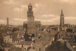 Dzwonnica Trzech Wież, katedra i kościół Notre-Dame, ok. 1928 r. autorstwa Unbekannt