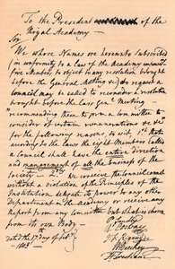 List do Benjamina Westa, prezesa Akademii Królewskiej, 1803 1904 autorstwa Unbekannt