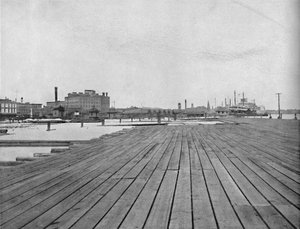 Lądowanie przed groblą i parowcem, Nowy Orlean, ok. 1897. autorstwa Unbekannt
