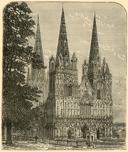 Katedra w Lichfield - Front Zachodni, 1898. autorstwa Unbekannt
