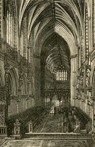 Wnętrze katedry w Lichfield, patrząc na zachód, 1898. autorstwa Unbekannt