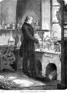 Liebig w swoim laboratorium-chemii, połowa XIX wieku ok. 1885 autorstwa Unbekannt