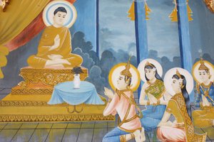 Życie Buddy Nauczanie dharmy swojej rodzinie, Siem Reap, Kambodża autorstwa Unbekannt