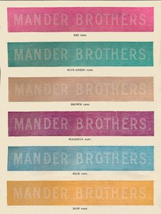 Praktyka linotypu - reklama Mander Brothers, 1910 autorstwa Unbekannt