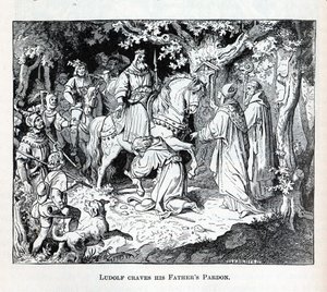 Liudolf pragnie przebaczenia swoich ojców, 1882 r. autorstwa Unbekannt