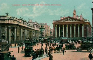 Londyn, Bank Anglii i Royal Exchange, c1910 autorstwa Unbekannt