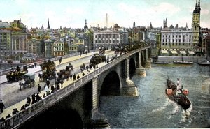 London Bridge po poszerzeniu 1904, Londyn, XX wiek autorstwa Unbekannt