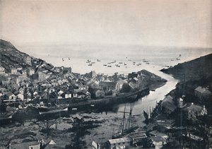 Looe - Widok ze wzgórz, ukazujący ujście, 1895 autorstwa Unbekannt