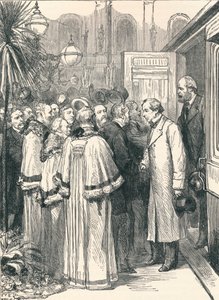 Lord Beaconsfield i Lord Salisbury na stacji kolejowej Charing Cross, 1896 r autorstwa Unbekannt
