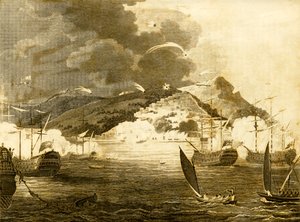 Flota Lorda Exmouth bombarduje miasto Algier, 1816. autorstwa Unbekannt