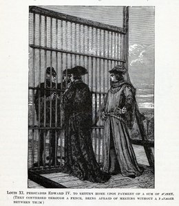 Ludwik XI namawia Edwarda IV do powrotu do domu z pewną sumą pieniędzy, 1882 autorstwa Unbekannt