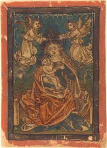 Madonna i Dziecko siedzące na trawiastym brzegu z aniołami, 14801490. autorstwa Unbekannt