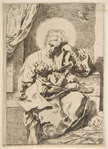 Madonna z Dzieciątkiem z ptakiem, kopia w odwrotnej kolejności za Cantarini, ok. 1900 r. 1635-1636 lub później. autorstwa Unbekannt