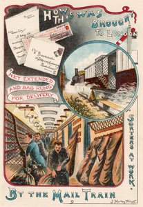 Pociąg pocztowy przewożący listy do Londynu z miast i miasteczek w Wielkiej Brytanii, ok. 1900 r autorstwa Unbekannt