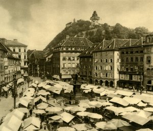 Rynek Główny, Graz, Styria, Austria, ok. 1935. autorstwa Unbekannt