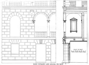 Główne wejście i loggia na 38 Street, budynek Fraternity Clubs, Nowy Jork, 1924 autorstwa Unbekannt