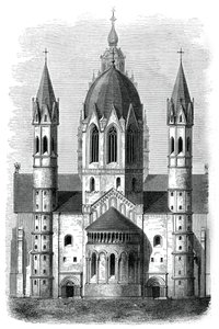 Katedra w Moguncji, Ren, Niemcy, XII i XIII wiek, 1870 autorstwa Unbekannt