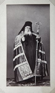 Makarios, arcybiskup klasztoru św Pantelejmona na Górze Athos, Grecja, lata 70. XIX wieku autorstwa Unbekannt
