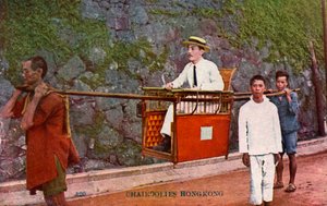 Mężczyzna noszony na krześle Sedan, Hongkong, XX wiek autorstwa Unbekannt