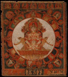 Mandala z Chandra, boga księżyca, koniec XIV i początek XV wieku. autorstwa Unbekannt