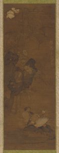Kaczki mandarynki, skały i roślina kwitnąca, 1368-1644. autorstwa Unbekannt