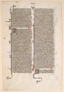 Rękopis Liść z Biblii, ca. 1280-1300. autorstwa Unbekannt
