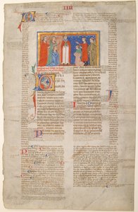 Karta rękopisu ze sceną ślubu, z Dekretów Grzegorza IX, wł., ca. 1300. autorstwa Unbekannt