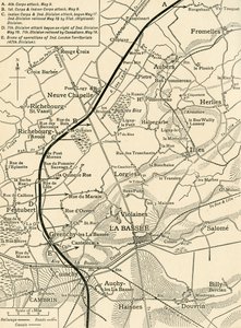 Mapa ilustrująca działania 1. Armii..., I wojna światowa, 1915, c1920. autorstwa Unbekannt