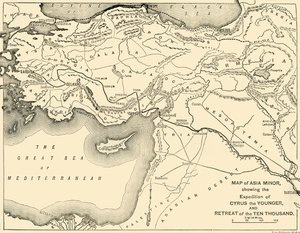 Mapa Azji Mniejszej, Wyprawa Cyrusa Młodszego i Odwrót Dziesięciu Tysięcy, 1890. autorstwa Unbekannt